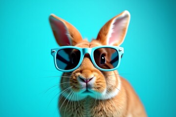 Obraz premium Cool rabbit rocks blue shades