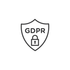 GDPR shield vector Icon in trendy flat style isolated on white background