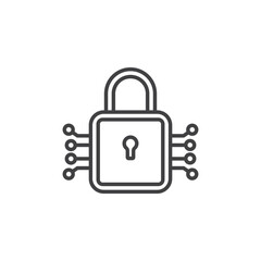Digital Locked vector Icon in trendy flat style isolated on white background