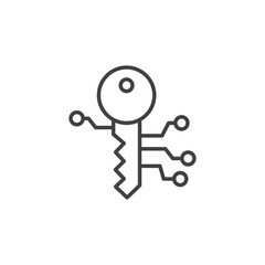 Digital key vector Icon in trendy flat style isolated on white background