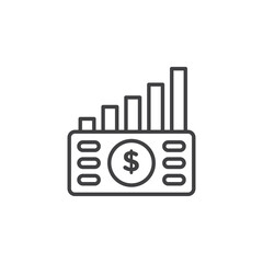 capital gain vector Icon in trendy flat style isolated on white background