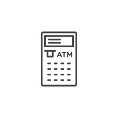 ATM machine vector Icon in trendy flat style isolated on white background