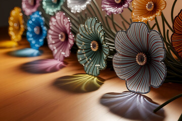 Obraz premium Art glass floral colorful background