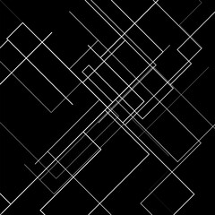 White lines on black background. Abstract black and white geometric pattern of lines. Abstract scheme of movement of different types of transport. Vector illustration