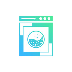 Automatic Home Laundry Washing Machine Appliance Icon Vector
