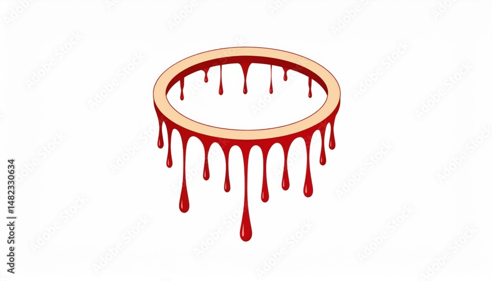 Poster dripping red paint action abstract setting digital art content creative environment close-up viewpoi