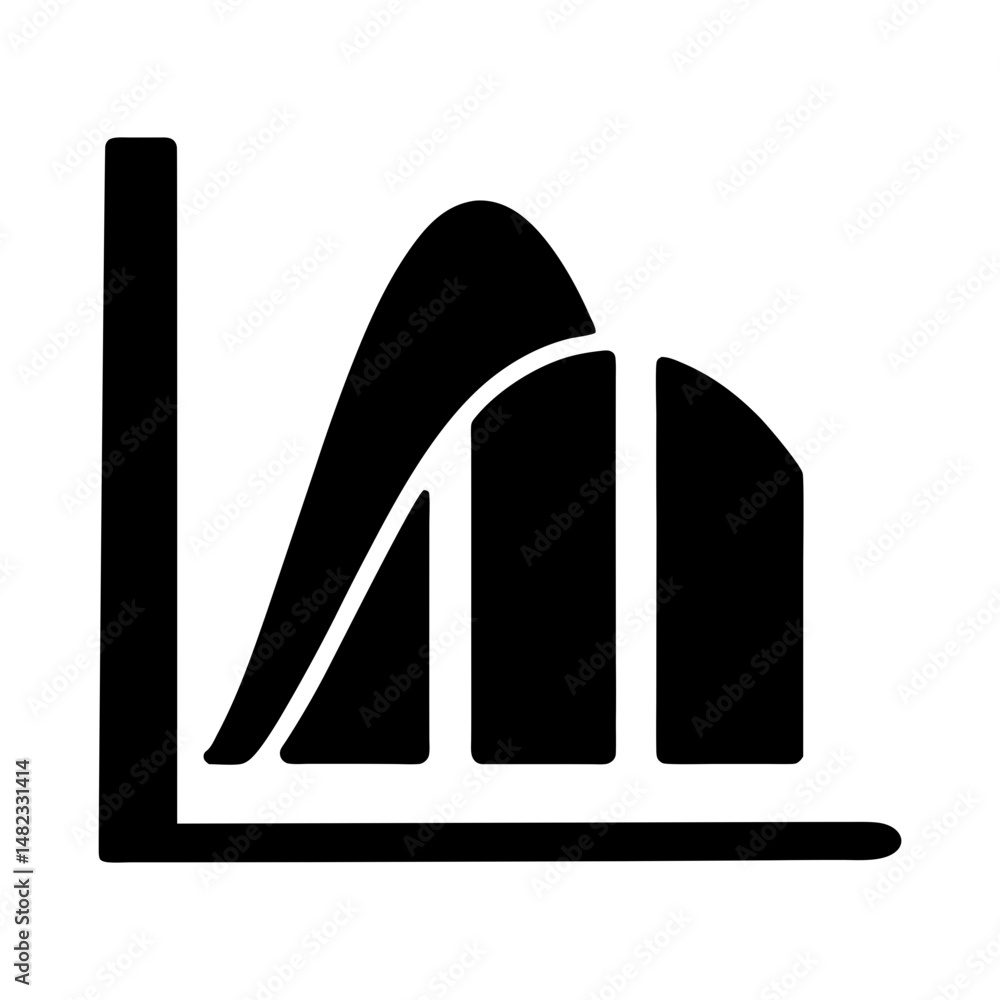 Poster histogram distribution icon