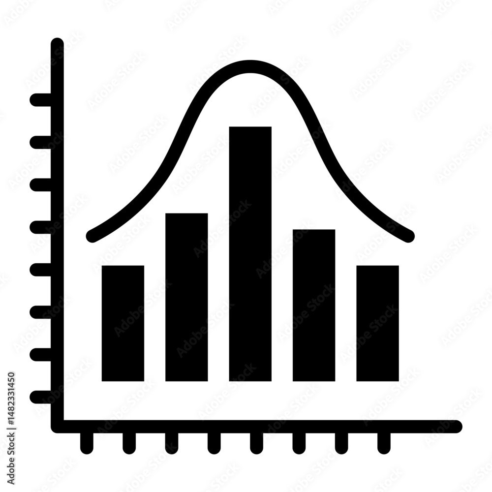 Poster histogram distribution data icon