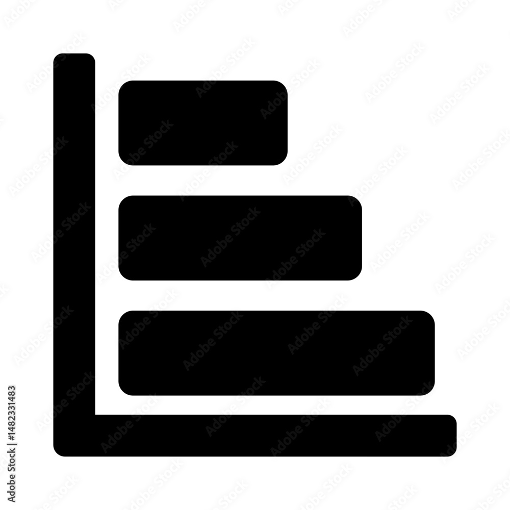 Poster horizontal bar chart data icon