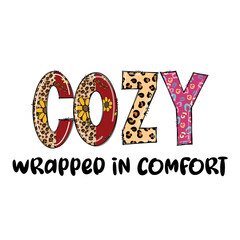 Cozy Wrap in Comfort - Graphic Design with Leopard and Floral Prints