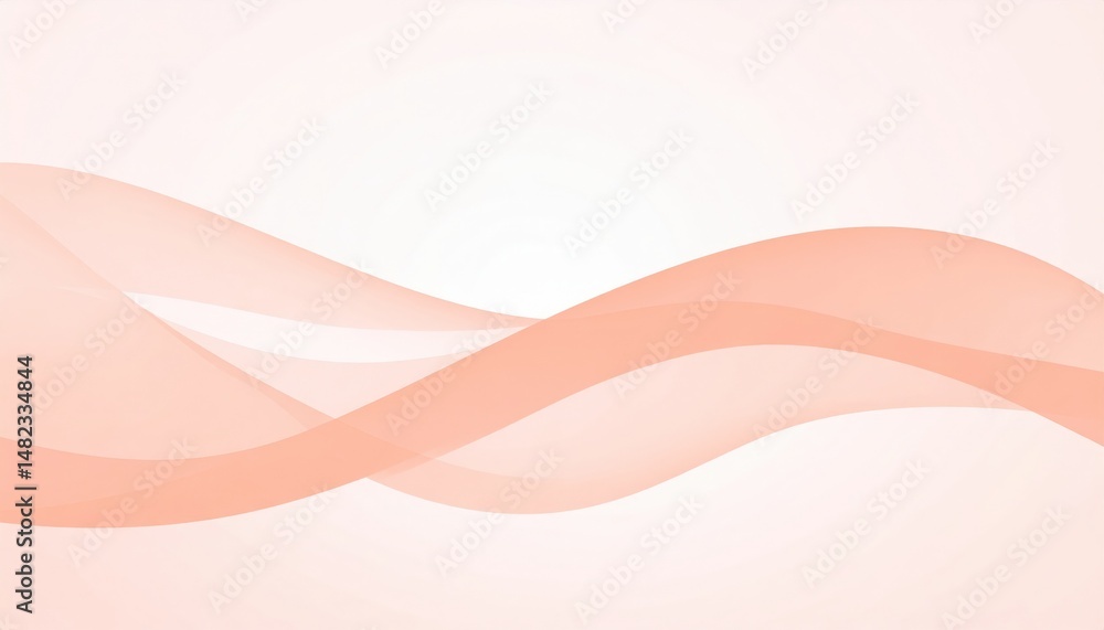 Poster flowing abstract waves digital art soft color palette minimalist design studio environment calm conc