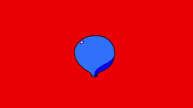 Cartoon pumping blue balloon for a stock, pipe, glass etc redbox. Physics, chemistry isolated item. Experiment illustrating chemical process.  Cartoon good for educational meterials, etc...