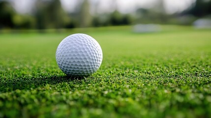 Obraz premium Golf ball on a manicured green