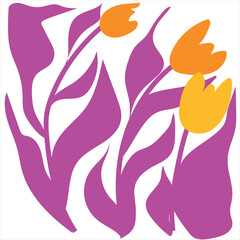 Abstract tulips in vibrant colors