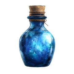 Cosmic Potion in a Blue Glass Bottle