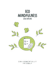 Vector checklist sign with things done to improve the environment in the speach bubble. Illustration of Environmentally friendly planet. Ecology and Sustainable lifestyle Consept. Think Green.