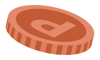 ブロンズのポイントコイン イラスト イメージ 素材