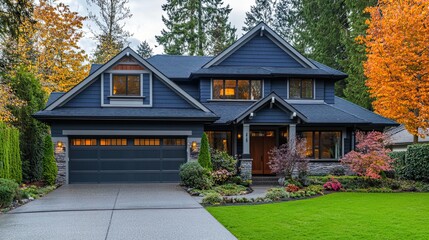 A suburban house front 