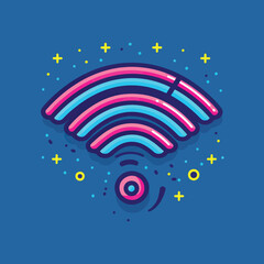2D wi-fi web icon in line style Icons, Flat lay Icon
