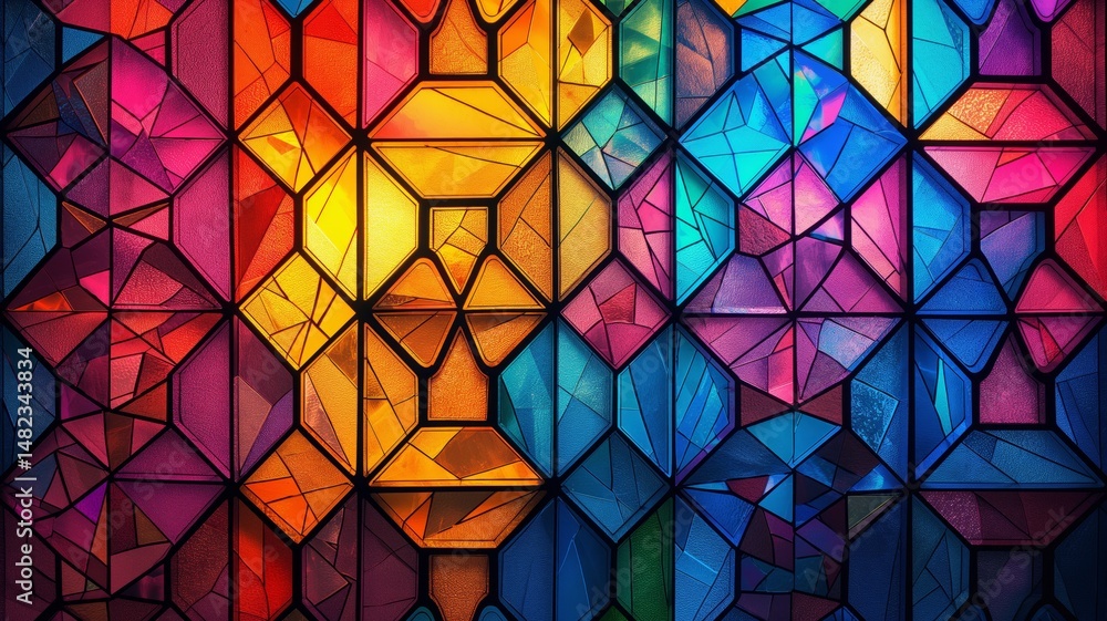 Aufkleber colorful abstract mosaic background created using digital art techniques and ai technology