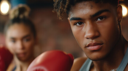 Diverse Group of Boxers Training in Gritty Urban Gym