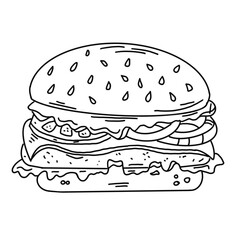fast food hamburger illustration