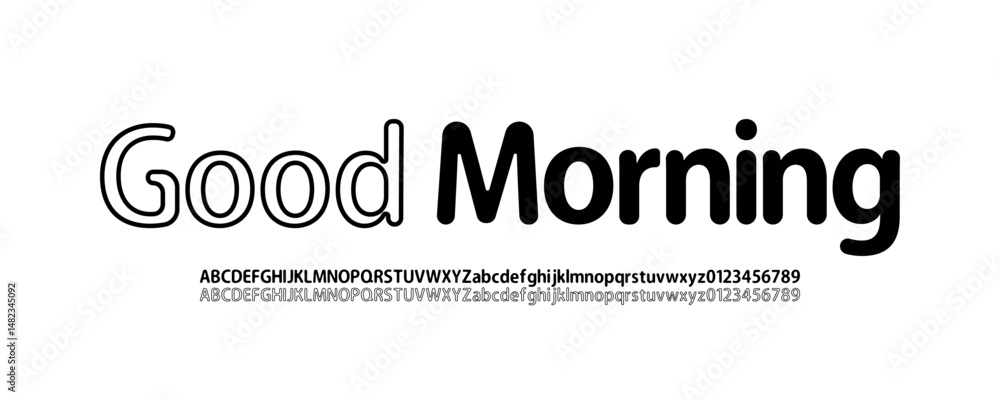 Poster rounded sans serif font with solid and outline versions. playful and friendly typeface for kids, boo