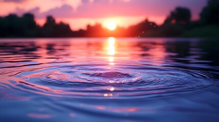 Pastel Water Ripple Texture with Soft Gradient Sunset