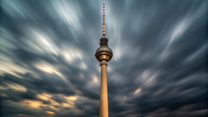 Low Angle View of Berlin TV Tower &ndash; Urban City Architecture

