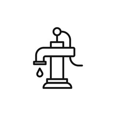 water pump icon on white background. Editable stroke.