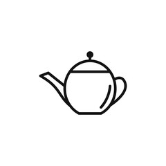 teapot icon on white background. Editable stroke.