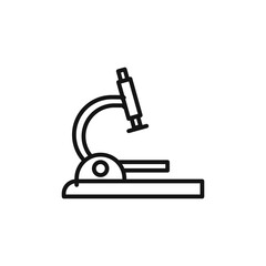 microscope icon on white background. Editable stroke.