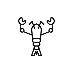 lobster animal icon on white background. Editable stroke.