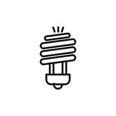 light bulb icon on white background. Editable stroke.