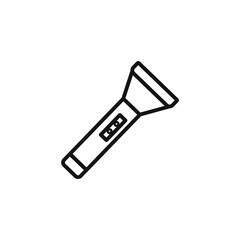 flashlight icon on white background. Editable stroke.