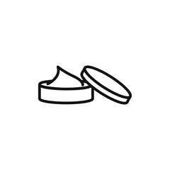 facial cream jar icon on white background. Editable stroke.