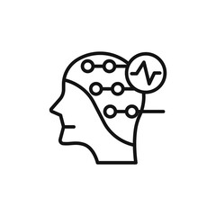 eeg icon on white background. Editable stroke.