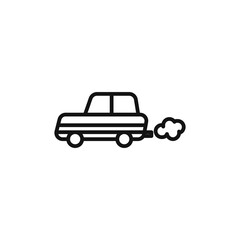 car pollution icon on white background. Editable stroke.