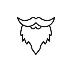 beard icon on white background. Editable stroke.