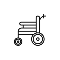 Wheelchair icon on white background. Editable stroke.