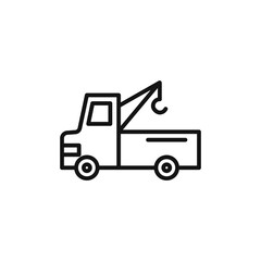 Naklejka premium Tow truck icon on white background. Editable stroke.