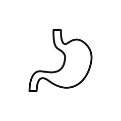 Stomach icon on white background. Editable stroke.