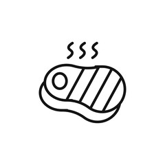 Steak icon on white background. Editable stroke.
