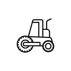 Steamroller icon on white background. Editable stroke.