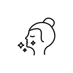 Skin care icon on white background. Editable stroke.