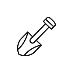 Shovel icon on white background. Editable stroke.