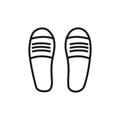Slipper icon on white background. Editable stroke.