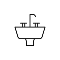 Sink unit icon on white background. Editable stroke.