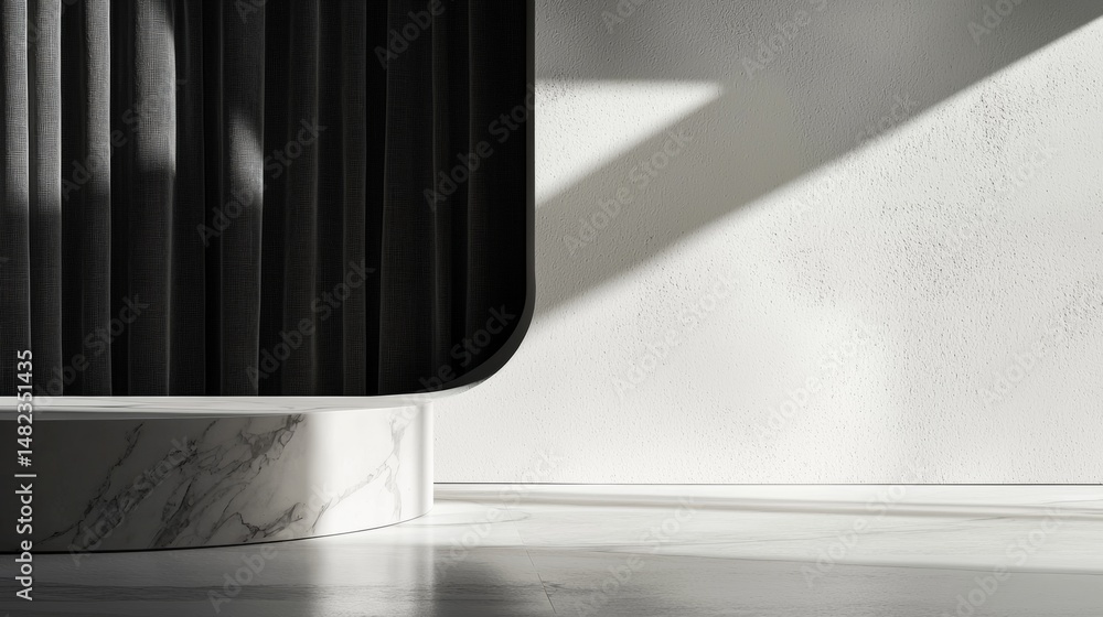 Poster monochrome abstract architectural floor shadows in daylight for minimal modern design concept photo 