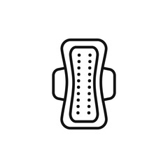 Sanitary pad icon on white background. Editable stroke.